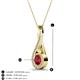 3 - Mandana 5.00 mm Round Ruby and Diamond Vertical Infinity Pendant Necklace 