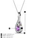 3 - Mandana 5.00 mm Round Amethyst and Diamond Vertical Infinity Pendant Necklace 