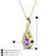 3 - Mandana 5.00 mm Round Amethyst and Diamond Vertical Infinity Pendant Necklace 