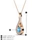 3 - Mandana 5.00 mm Round Blue Topaz and Diamond Vertical Infinity Pendant Necklace 