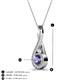 3 - Mandana 5.00 mm Round Iolite and Diamond Vertical Infinity Pendant Necklace 
