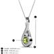 3 - Mandana 5.00 mm Round Peridot and Diamond Vertical Infinity Pendant Necklace 