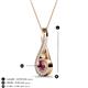 3 - Mandana 5.00 mm Round Rhodolite Garnet and Diamond Vertical Infinity Pendant Necklace 