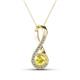 1 - Mandana 5.00 mm Round Lab Created Yellow Sapphire and Diamond Vertical Infinity Pendant Necklace 