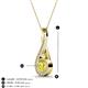 3 - Mandana 5.00 mm Round Lab Created Yellow Sapphire and Diamond Vertical Infinity Pendant Necklace 