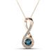 1 - Mandana 5.00 mm Round Blue and White Diamond Vertical Infinity Pendant Necklace 