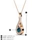 3 - Mandana 5.00 mm Round Blue and White Diamond Vertical Infinity Pendant Necklace 