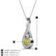 3 - Mandana 5.00 mm Round Yellow and White Diamond Vertical Infinity Pendant Necklace 