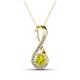 1 - Mandana 5.00 mm Round Yellow and White Diamond Vertical Infinity Pendant Necklace 