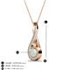 3 - Mandana 5.00 mm Round Opal and Diamond Vertical Infinity Pendant Necklace 