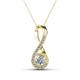 1 - Mandana 5.00 mm Round Forever Brilliant Moissanite and Diamond Vertical Infinity Pendant Necklace 