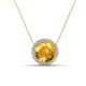 1 - Catriona Round Citrine and Diamond Halo Slider Pendant Necklace 