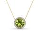 1 - Catriona Round Peridot and Diamond Halo Slider Pendant Necklace 