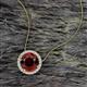 2 - Catriona Round Red Garnet and Diamond Halo Slider Pendant Necklace 