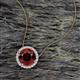 2 - Catriona Round Red Garnet and Diamond Halo Slider Pendant Necklace 