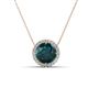 1 - Catriona Round London Blue Topaz and Diamond Halo Slider Pendant Necklace 
