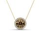 1 - Catriona Round Smoky Quartz and Diamond Halo Slider Pendant Necklace 