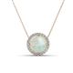 1 - Catriona Round Opal and Diamond Halo Slider Pendant Necklace 