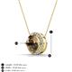 3 - Catriona Round Smoky Quartz and Diamond Halo Slider Pendant Necklace 