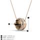 3 - Catriona Round Smoky Quartz and Diamond Halo Slider Pendant Necklace 