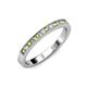 3 - Ronia Peridot and Lab Grown Diamond 12 Stone Wedding Band 