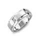 5 - Laken 0.24 ctw (2.50 mm) Round Diamond Satin Finished Center and Polished Edges with Grooved Lines Men Wedding Band 