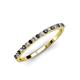 3 - Iskra 1.50 mm Round Black Diamond and White Diamond 18 Stone Wedding Band 