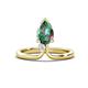 1 - Sorelle 1.16 ctw Pear Shape Created Alexandrite accented Round Natural Diamond Floating Tear Drop Women Solitaire Plus Engagement Ring 