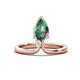1 - Sorelle 1.16 ctw Pear Shape Created Alexandrite accented Round Natural Diamond Floating Tear Drop Women Solitaire Plus Engagement Ring 