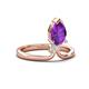4 - Sorelle 1.00 ctw Pear Shape Amethyst accented Round Natural Diamond Floating Tear Drop Women Solitaire Plus Engagement Ring 