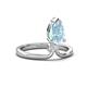 4 - Sorelle 1.00 ctw Pear Shape Aquamarine accented Round Natural Diamond Floating Tear Drop Women Solitaire Plus Engagement Ring 