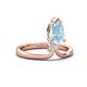4 - Sorelle 1.00 ctw Pear Shape Aquamarine accented Round Natural Diamond Floating Tear Drop Women Solitaire Plus Engagement Ring 