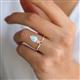 2 - Sorelle 1.00 ctw Pear Shape Aquamarine accented Round Natural Diamond Floating Tear Drop Women Solitaire Plus Engagement Ring 