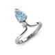 5 - Sorelle 1.00 ctw Pear Shape Aquamarine accented Round Natural Diamond Floating Tear Drop Women Solitaire Plus Engagement Ring 