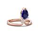 4 - Sorelle 1.35 ctw Pear Shape Created Blue Sapphire accented Round Natural Diamond Floating Tear Drop Women Solitaire Plus Engagement Ring 