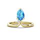 1 - Sorelle 1.45 ctw Pear Shape Blue Topaz accented Round Natural Diamond Floating Tear Drop Women Solitaire Plus Engagement Ring 