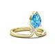 4 - Sorelle 1.45 ctw Pear Shape Blue Topaz accented Round Natural Diamond Floating Tear Drop Women Solitaire Plus Engagement Ring 