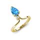 5 - Sorelle 1.45 ctw Pear Shape Blue Topaz accented Round Natural Diamond Floating Tear Drop Women Solitaire Plus Engagement Ring 