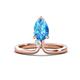 1 - Sorelle 1.45 ctw Pear Shape Blue Topaz accented Round Natural Diamond Floating Tear Drop Women Solitaire Plus Engagement Ring 