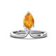 1 - Sorelle 0.84 ctw Pear Shape Citrine accented Round Natural Diamond Floating Tear Drop Women Solitaire Plus Engagement Ring 
