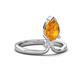 4 - Sorelle 0.84 ctw Pear Shape Citrine accented Round Natural Diamond Floating Tear Drop Women Solitaire Plus Engagement Ring 