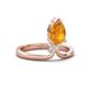 4 - Sorelle 0.84 ctw Pear Shape Citrine accented Round Natural Diamond Floating Tear Drop Women Solitaire Plus Engagement Ring 