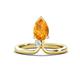 1 - Sorelle 0.84 ctw Pear Shape Citrine accented Round Natural Diamond Floating Tear Drop Women Solitaire Plus Engagement Ring 