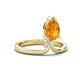 4 - Sorelle 0.84 ctw Pear Shape Citrine accented Round Natural Diamond Floating Tear Drop Women Solitaire Plus Engagement Ring 
