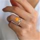 2 - Sorelle 0.84 ctw Pear Shape Citrine accented Round Natural Diamond Floating Tear Drop Women Solitaire Plus Engagement Ring 