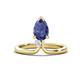 1 - Sorelle 0.73 ctw Pear Shape Iolite accented Round Natural Diamond Floating Tear Drop Women Solitaire Plus Engagement Ring 