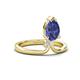 4 - Sorelle 0.73 ctw Pear Shape Iolite accented Round Natural Diamond Floating Tear Drop Women Solitaire Plus Engagement Ring 