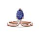 1 - Sorelle 0.73 ctw Pear Shape Iolite accented Round Natural Diamond Floating Tear Drop Women Solitaire Plus Engagement Ring 