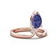 4 - Sorelle 0.73 ctw Pear Shape Iolite accented Round Natural Diamond Floating Tear Drop Women Solitaire Plus Engagement Ring 