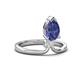 4 - Sorelle 0.73 ctw Pear Shape Iolite accented Round Natural Diamond Floating Tear Drop Women Solitaire Plus Engagement Ring 